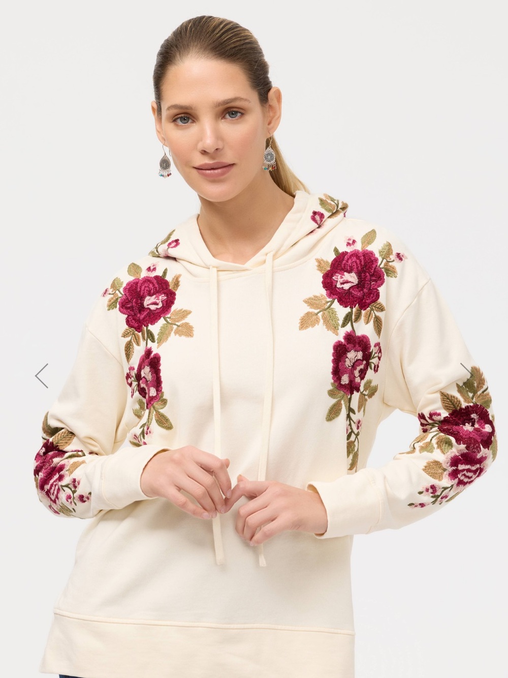 Johnny Was Mehdi Hooded Sweatshirt Tunic
